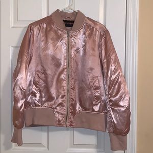 Oversized Pink Retro Bomber Jacket